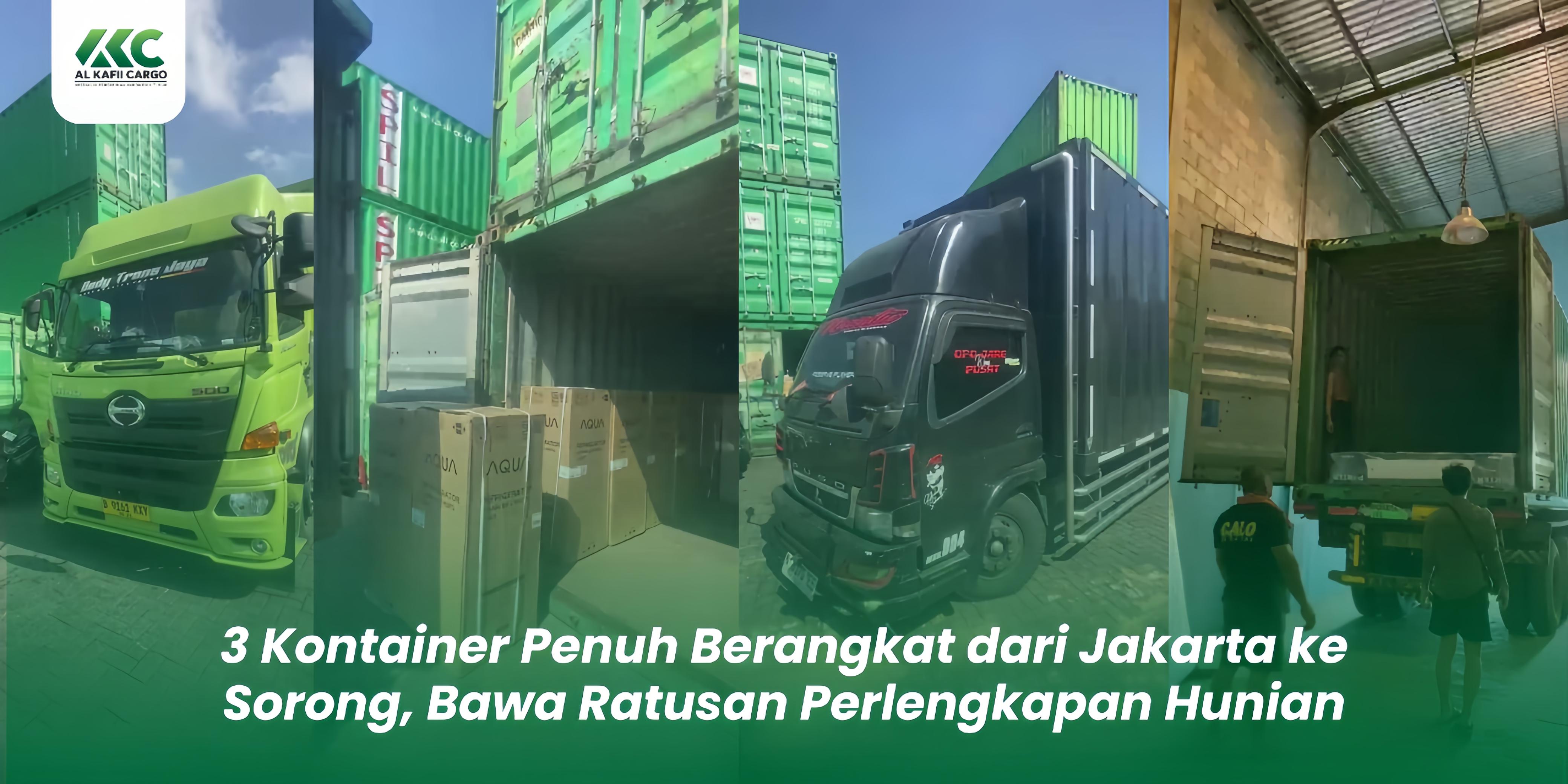 3 Kontainer Penuh Berangkat dari Jakarta ke Sorong, Bawa Ratusan Perlengkapan Hunian