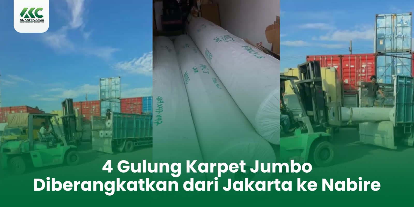 4 Gulung Karpet Jumbo Diberangkatkan dari Jakarta ke Nabire
