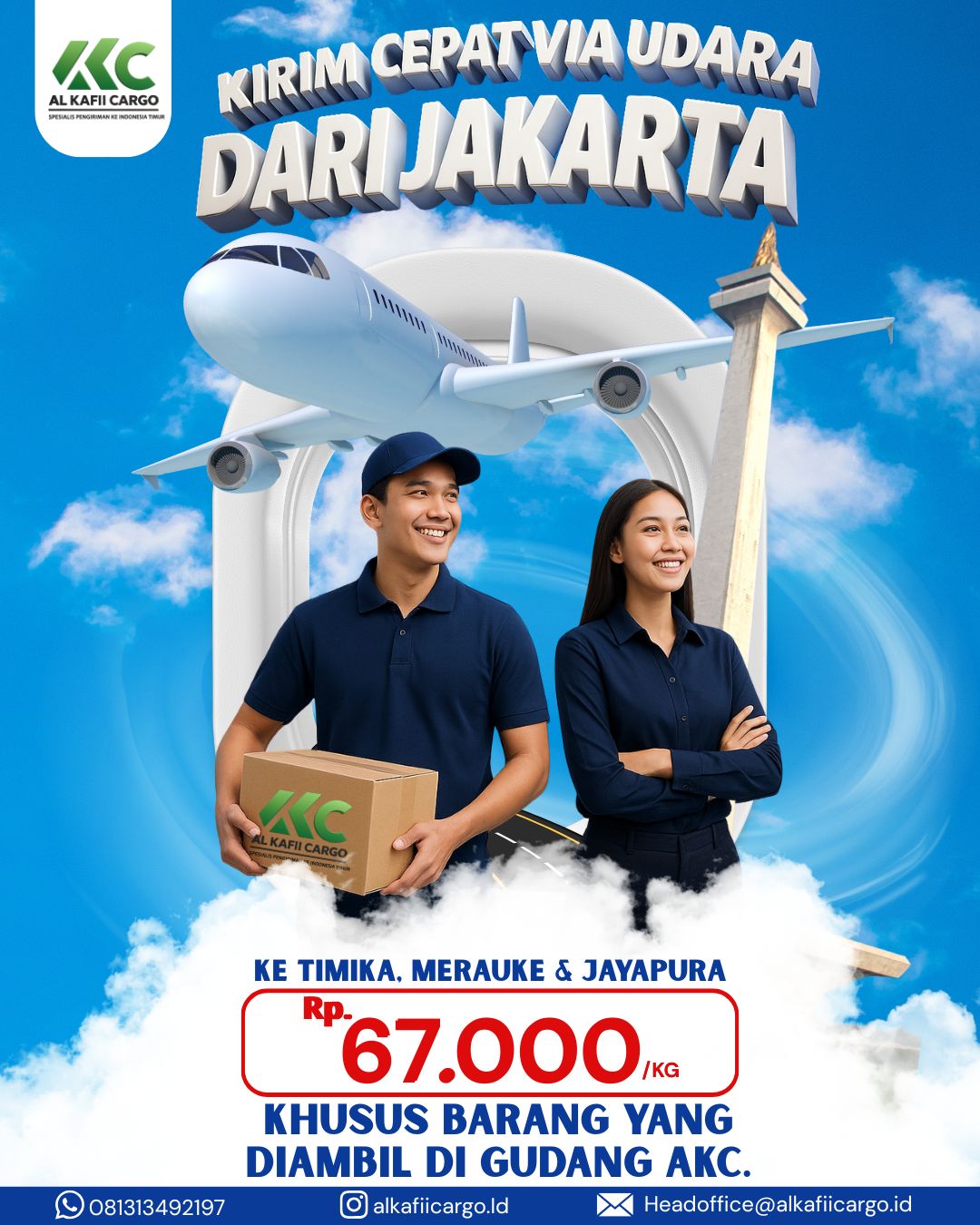 Kirim Cepat via Udara dari Jakarta ke Papua Mulai Rp 67.000/KG – Khusus Ambil di Gudang AKC